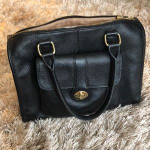 Ora Delphine black purse with gold accents